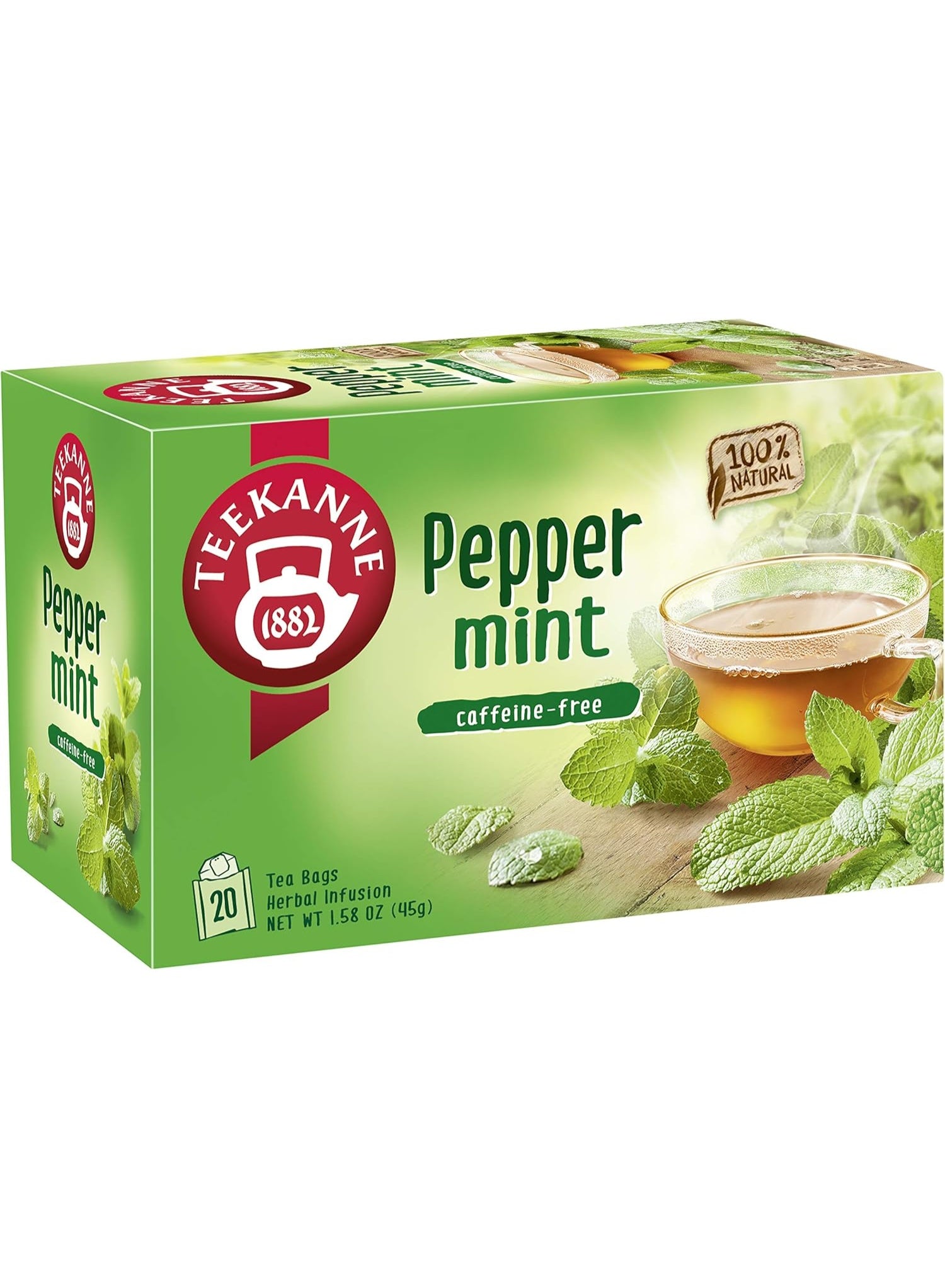 Teekanne Pleasant And Refreshing Peppermint Tea Bags Caffeine Free 20 Tea Bags 45 G
